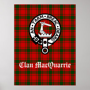 Poster Clan MacQuarrie Tartan et Crest