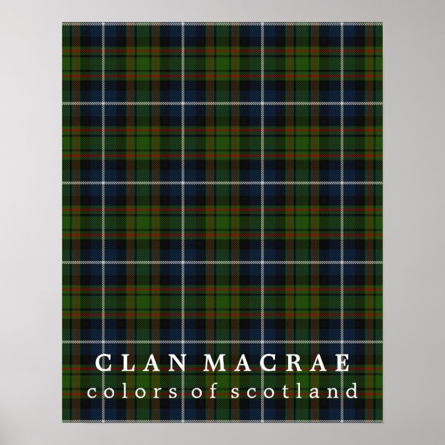 Poster Clan MacRae Couleurs de Tartan écossais (Devant)