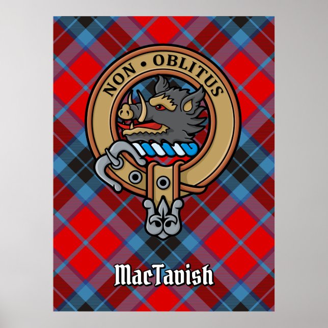 Poster Clan MacTavish Crest sur Tartan (Devant)
