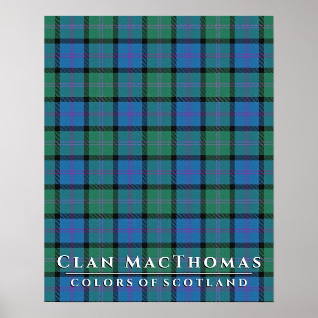 Poster Clan MacThomas Couleurs d'Écosse 2 Tartan Plaid (Devant)