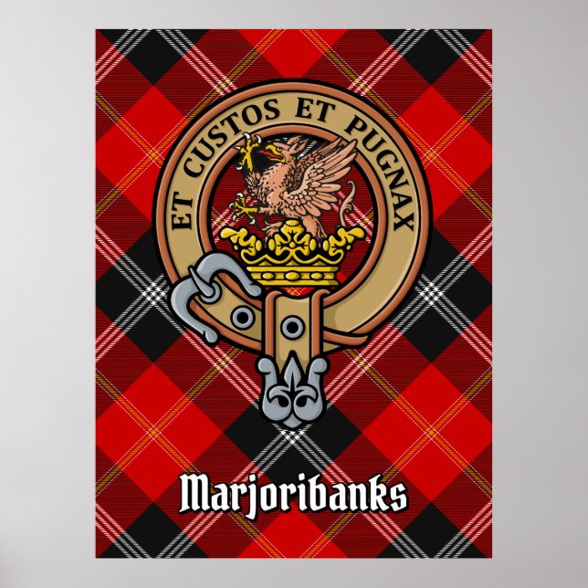 Poster Clan Marjoribanks crête sur Tartan (Devant)