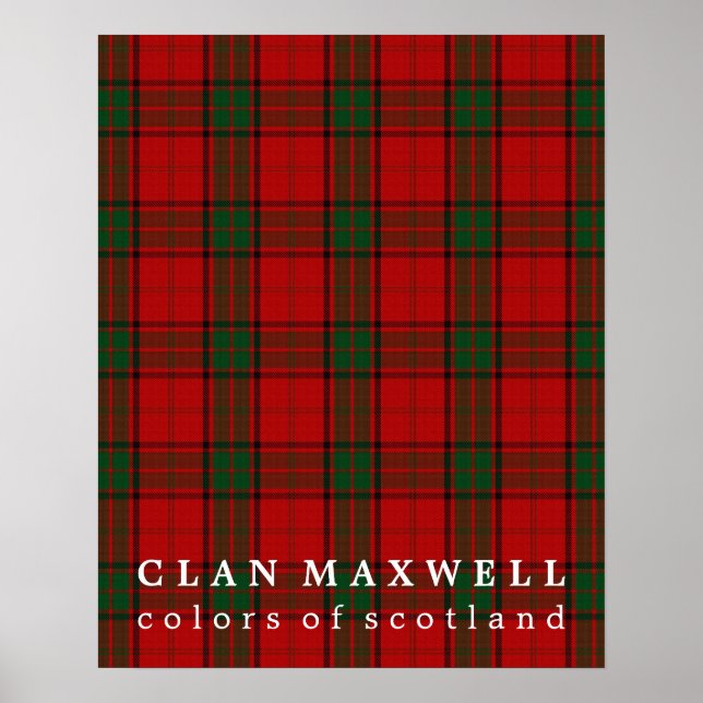 Poster Clan Maxwell Couleurs écossaise Tartan (Devant)