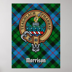 Poster Clan Morrison Crest sur la chasse Tartan