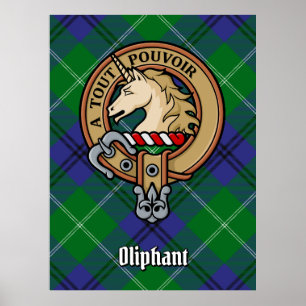 Poster Clan Oliphant Crest sur Tartan