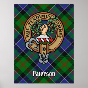 Poster Clan Paterson Crest sur Tartan