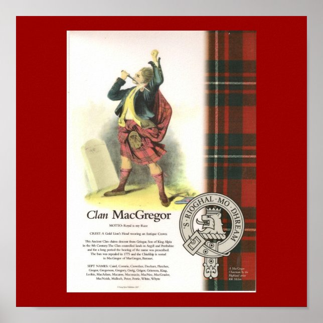 Poster Clan Plaid MacGregor sur toile (Devant)
