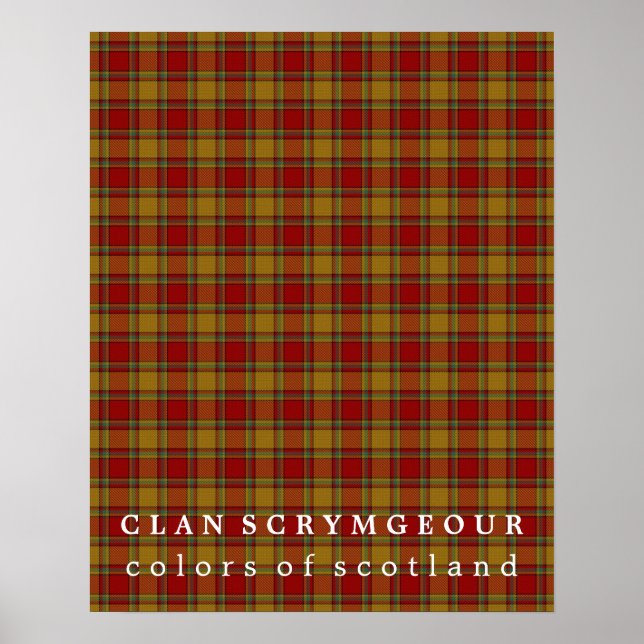 Poster Clan Scrymgeour couleurs écossais Tartan (Devant)