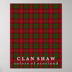 Poster Clan Shaw couleurs écossaise Tartan
