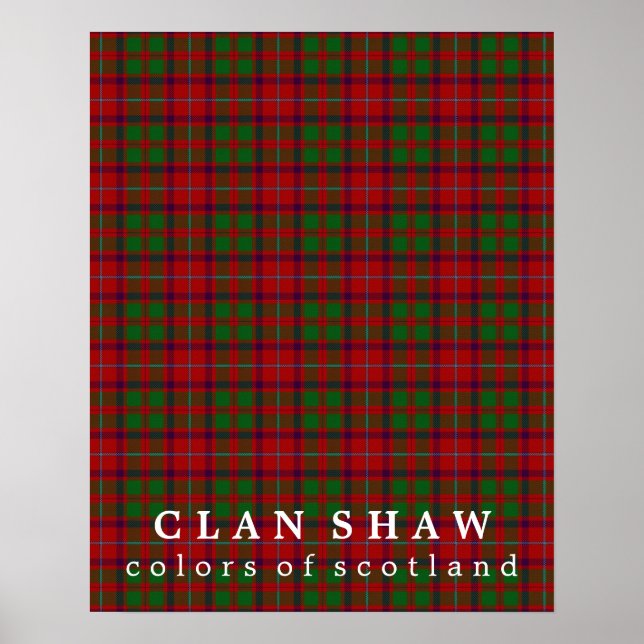 Poster Clan Shaw couleurs écossaise Tartan (Devant)