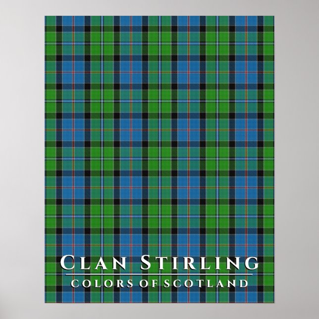 Poster Clan Stirling couleurs écossaise 2 Tartan Plaid (Devant)