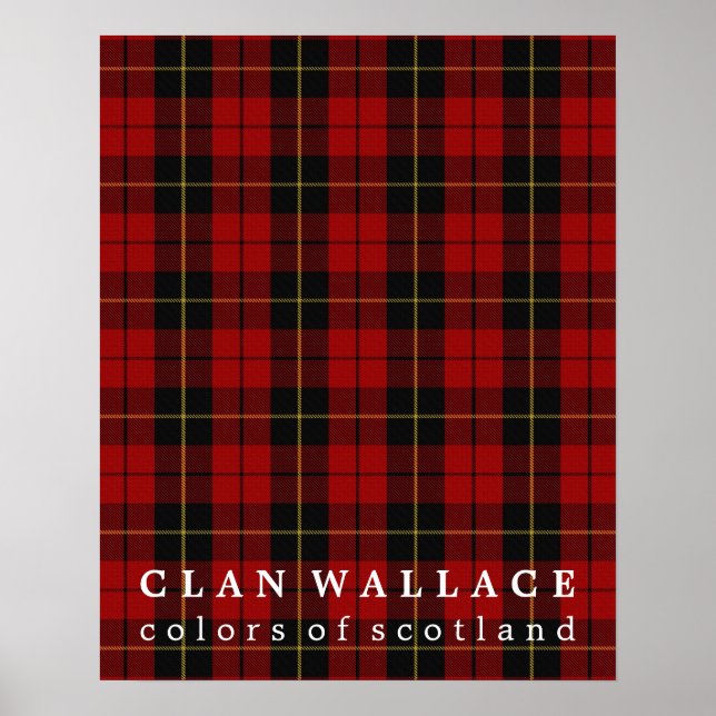 Poster Clan Wallace Couleurs écossaise Tartan (Devant)