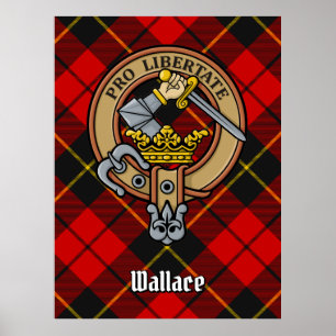 Poster Clan Wallace Crest sur Tartan