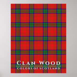 Poster Clan Wood couleurs écossais Red Tartan