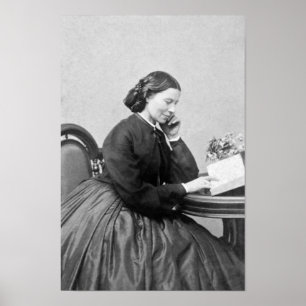 Poster Clara Barton Reading Portrait - 1865