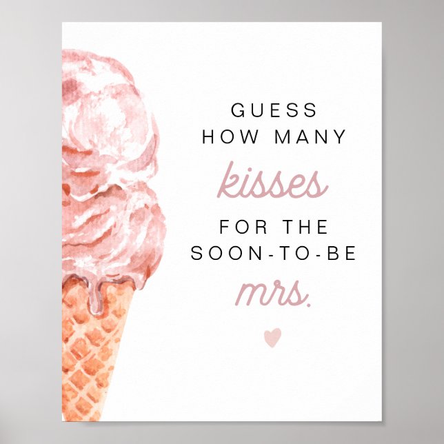 Poster CLARA Rétro Crème de glace Devinez combien de bais (Devant)