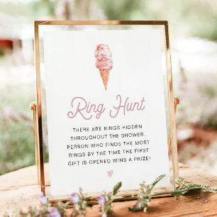Poster CLARA Retro Crème de glace Fête des mariées Ring C