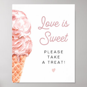 Poster CLARA Retro Crème de glace L'amour est doux Prenez