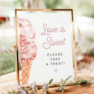 Poster CLARA Retro Crème de glace L'amour est doux Prenez