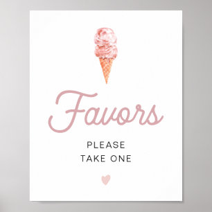 Poster CLARA Rétro Glace Rose Mariage Faveurs de Fête Po