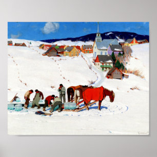 Poster Clarence Gagnon - La Récolte De Glaces