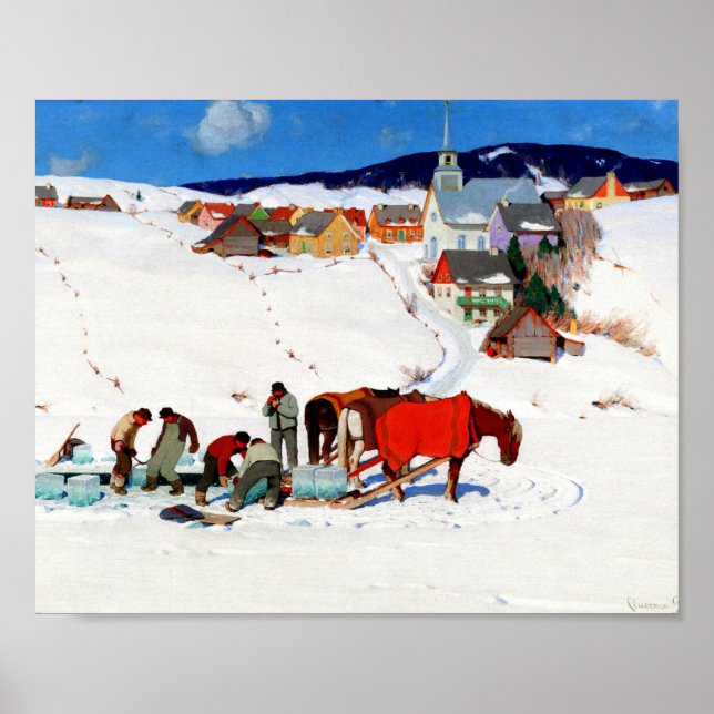 Poster Clarence Gagnon - La Récolte De Glaces (Devant)