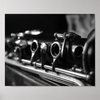 Poster Clarinet, Photographie noir et blanc