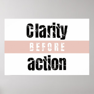 Poster Clarté avant l'action Horizontal Minimal