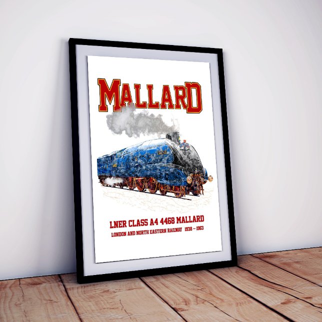 Poster Class A4 Mallard - World Fastest Steam Locomotive (Créateur téléchargé)