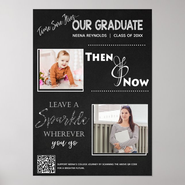 Poster Class of 20XX Keepsake Then and Now Graduation  (Devant)