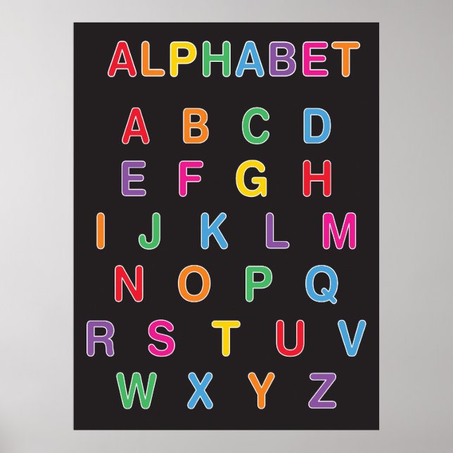 Poster Classe Alphabet arc-en-ciel (Devant)