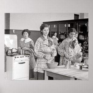 Poster Classe cuisine, 1935. Photo vintage