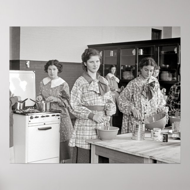 Poster Classe cuisine, 1935. Photo vintage (Devant)