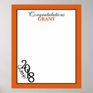Poster Classe de 2018 Autographe Garder Orange