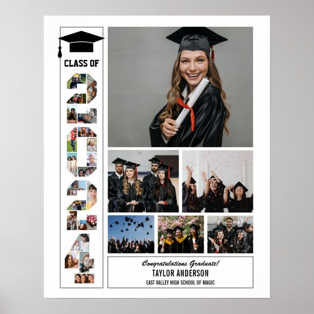 Poster Classe de 2024 Graduation - Collage photo (Devant)