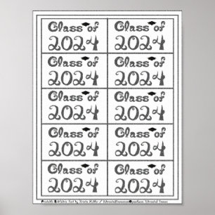 Poster Classe de 2024 Sprinkle Black Fabric Font Tags