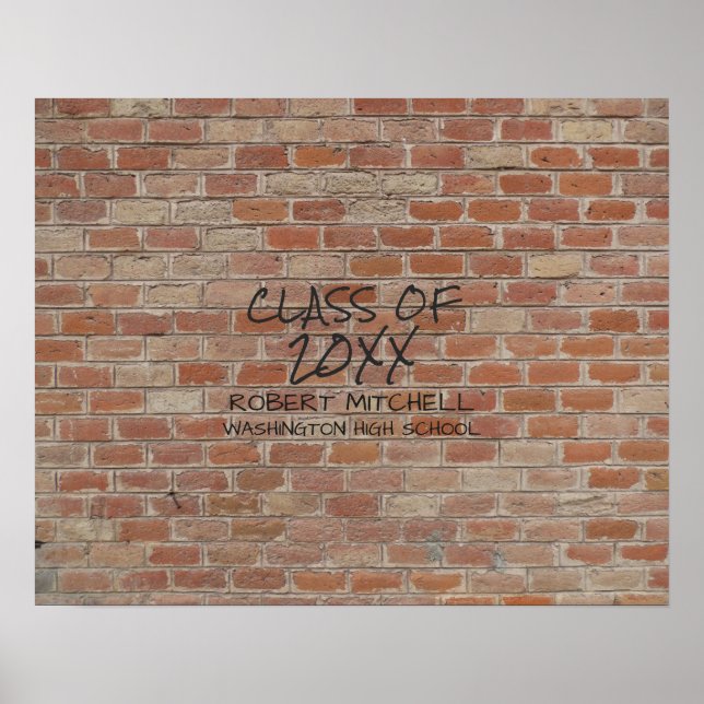 Poster Classe de | Brique "Écrivez sur mon mur" Objet-sou (Devant)