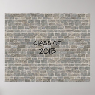 Poster Classe de brique gris 2018 "Écrire sur mon mur"