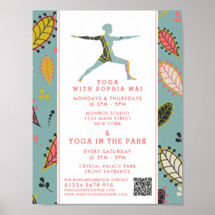 Poster Classe de Yoga Boho moderne tendance Publicité