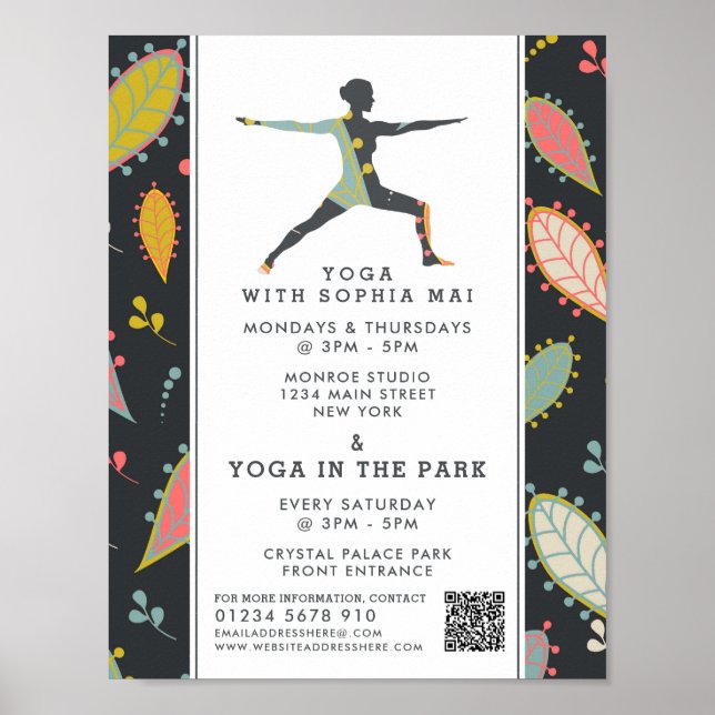 Poster Classe de Yoga Boho moderne tendance Publicité (Devant)