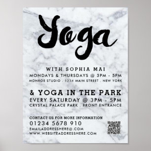 Poster Classe de Yoga en marbre moderne tendance