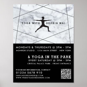 Poster Classe de Yoga en marbre moderne tendance