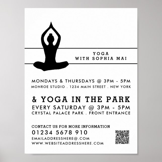 Poster Classe de Yoga moderne élégant Publicité (Devant)