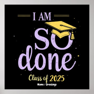 Poster Classe drôle de 2025, Je Suis si Terminé Graduatio