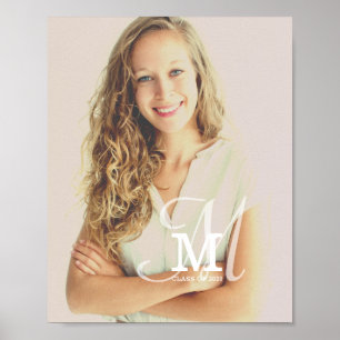Poster Classe Monogramme Année Diplôme photo personnalisé