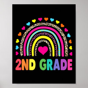 Poster Classe Rainbow Girls Boys Teacher Team 2nd Grade S