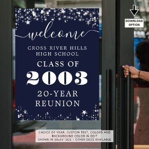 Poster Classe Réunion Année Bienvenue Marine Blue Silver