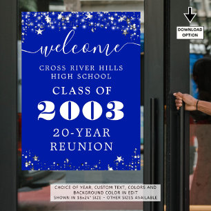 Poster Classe Réunion Année Bienvenue Royal Blue Silver S
