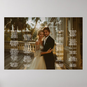 Poster Classement alphabétique élégant du mariage photo
