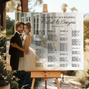 Poster Classement alphabétique élégant du mariage photo