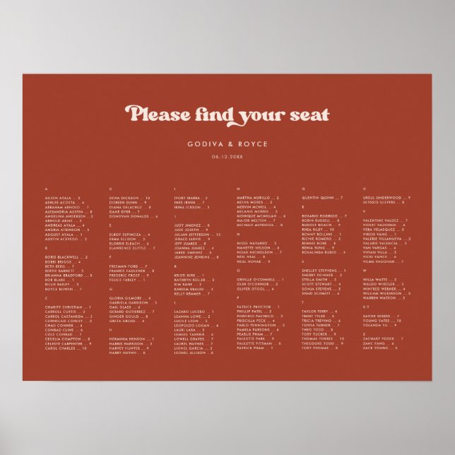 Poster Classement alphabétique en terre cuite (Devant)